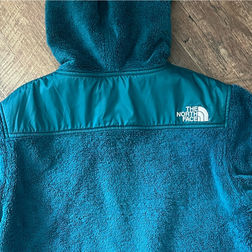 The North Face fleece full zip jacket w/hood women’s Sz S beautiful dark teal - Picture 7 of 16